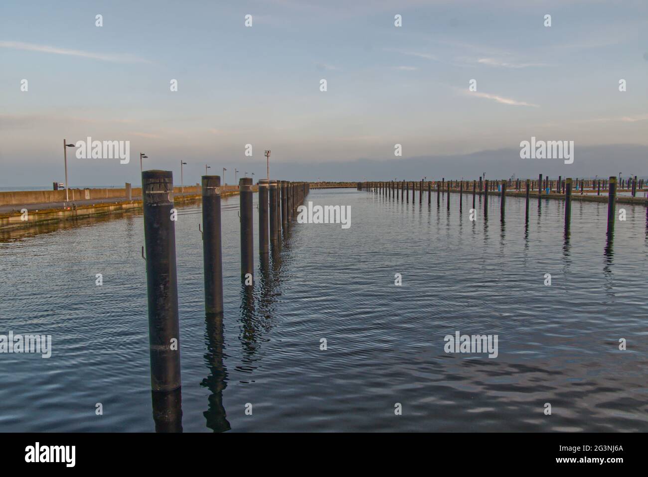Primo piano di un porto di Schleswig Holstein, Germania Foto Stock