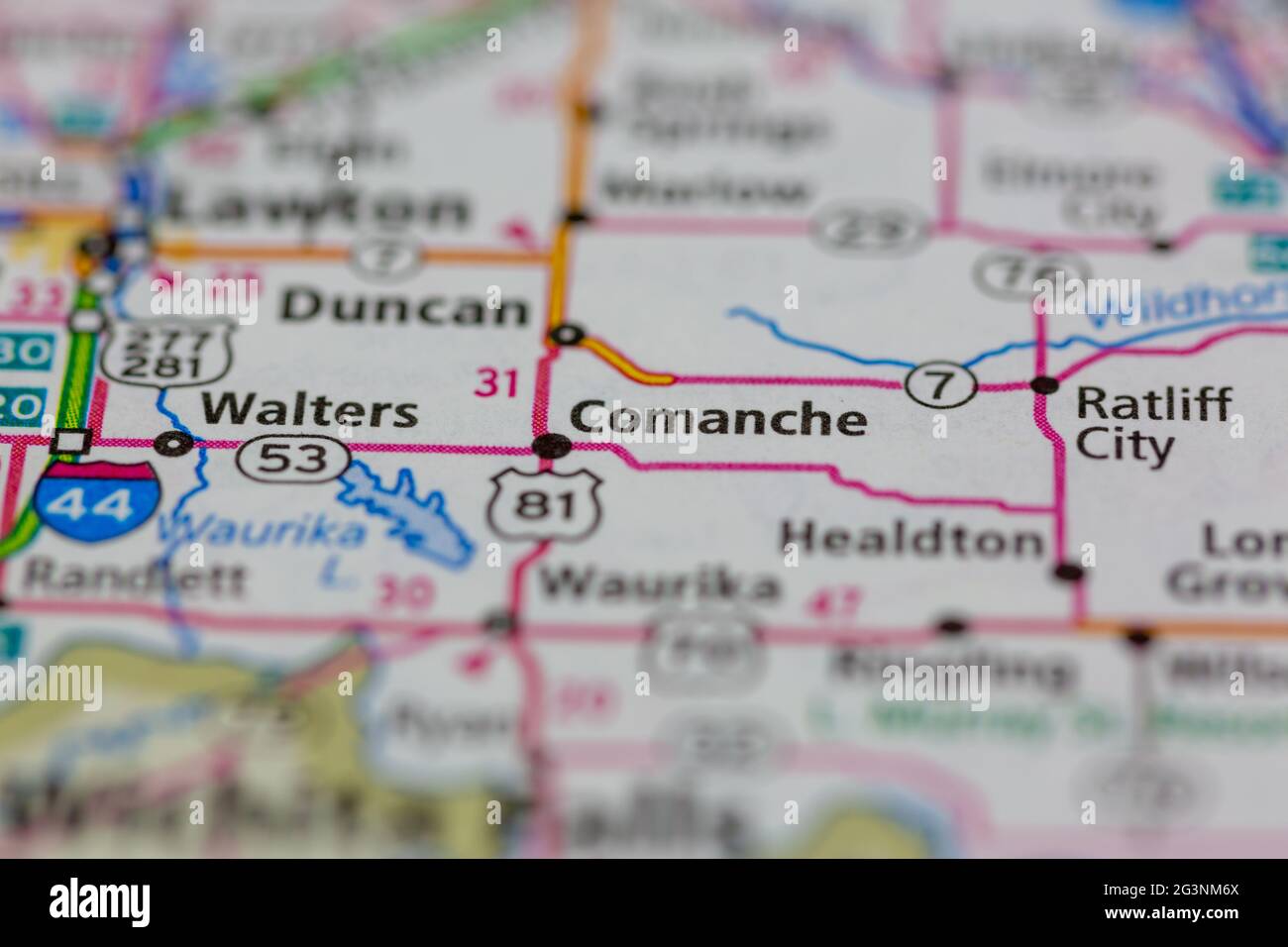 Mappa di comanche oklahoma immagini e fotografie stock ad alta