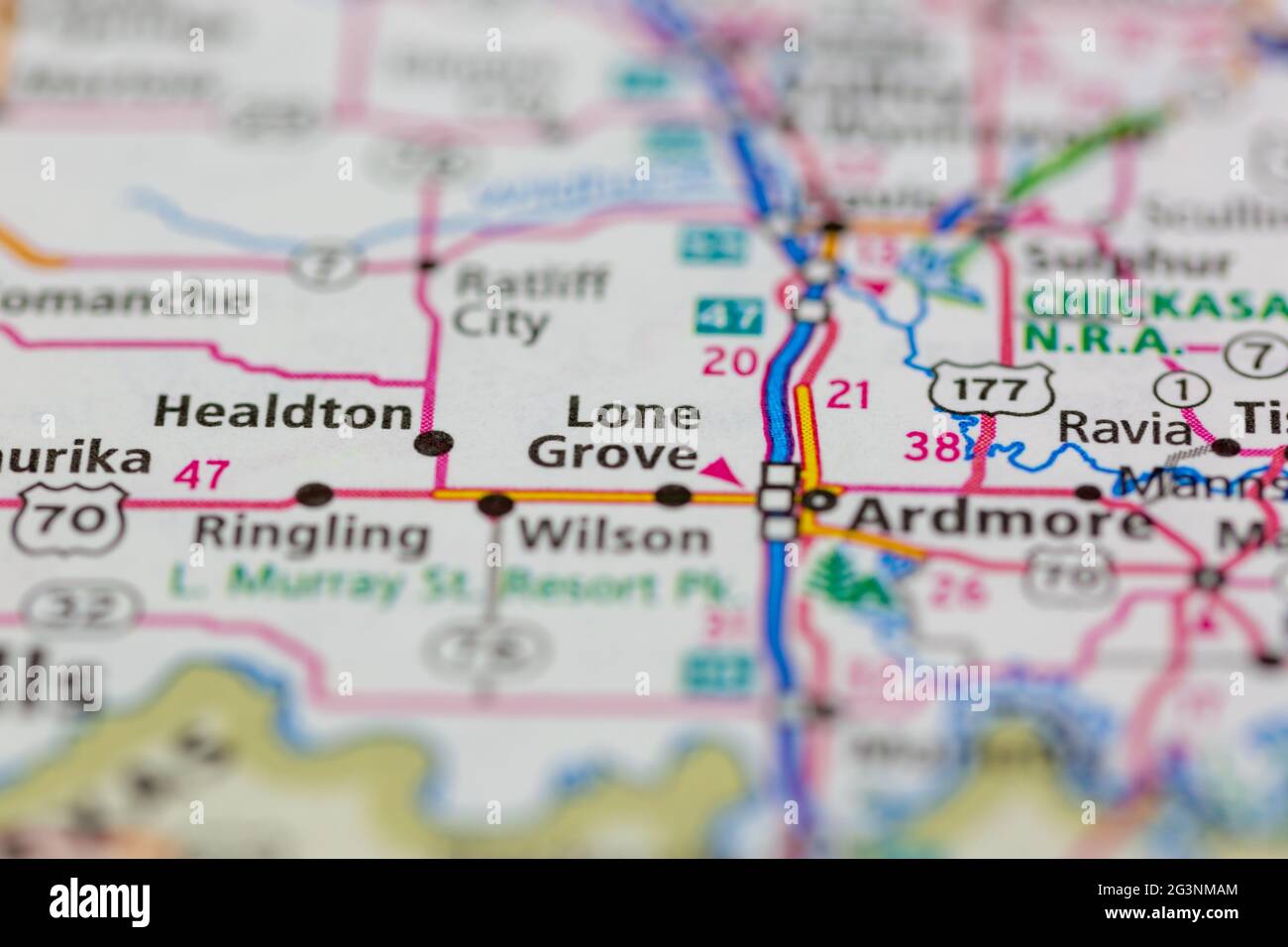 Lone Grove Oklahoma USA visualizzata su una mappa geografica o su una
