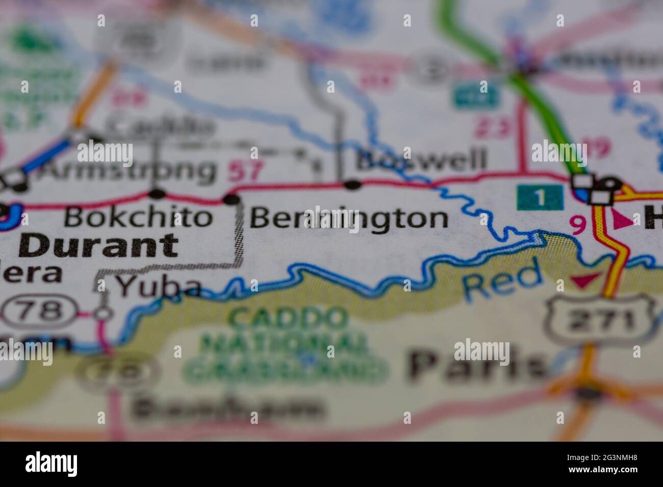Bennington Oklahoma USA visualizzata su una mappa geografica o su una