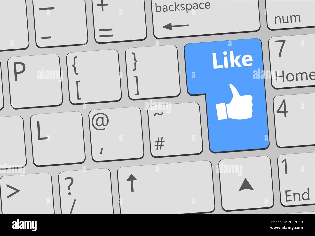 Tastiera con pulsante mi piace Foto Stock
