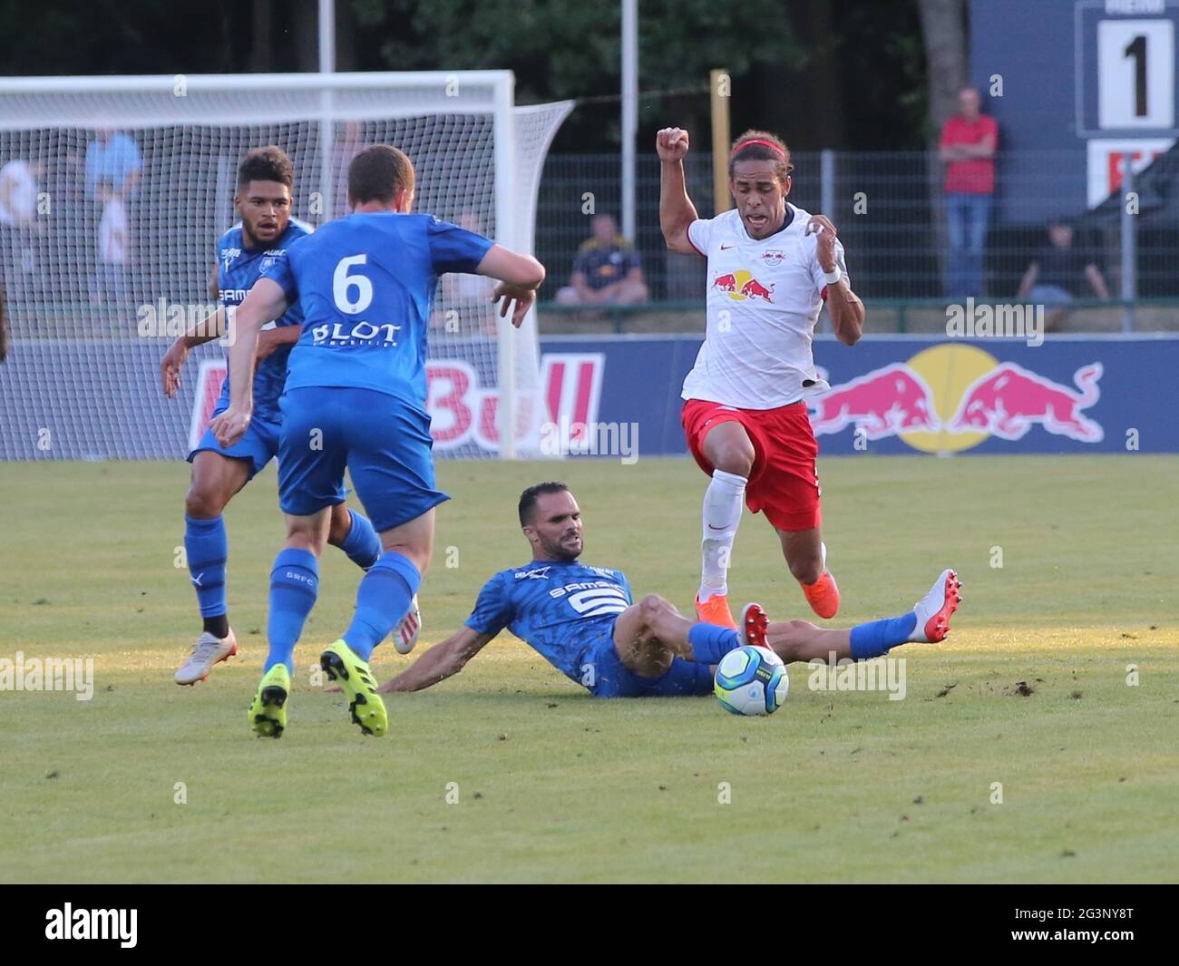 Il calciatore danese Yussuf Poulsen RB Leipzig nella prova contro lo Stade Rennes il 07/26/2019 Foto Stock