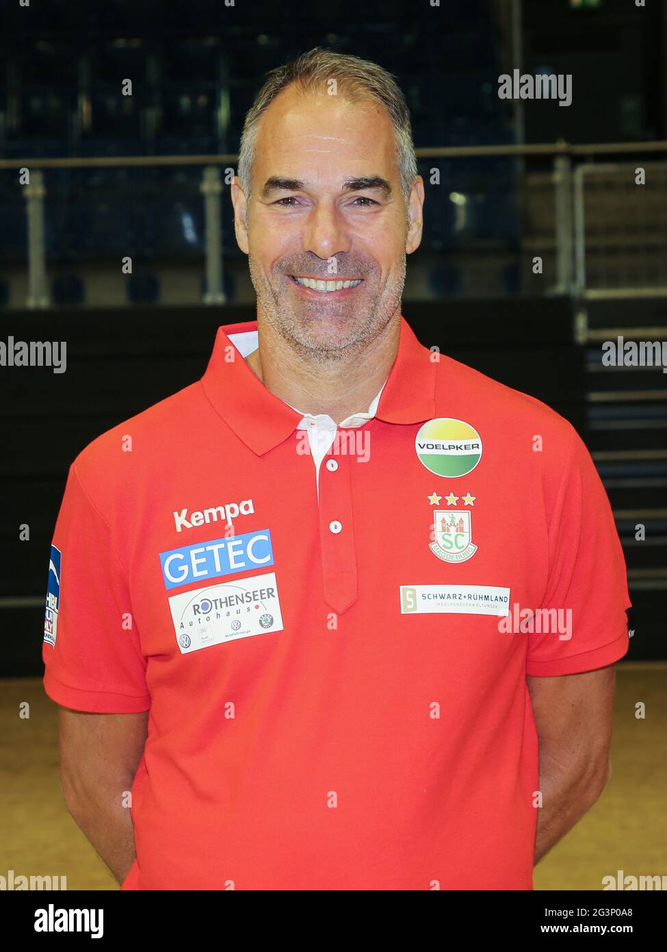 Portiere Coach Tomas Svensson SC Magdeburg Liqui Moly HBL Stagione 2019-20 Foto Stock