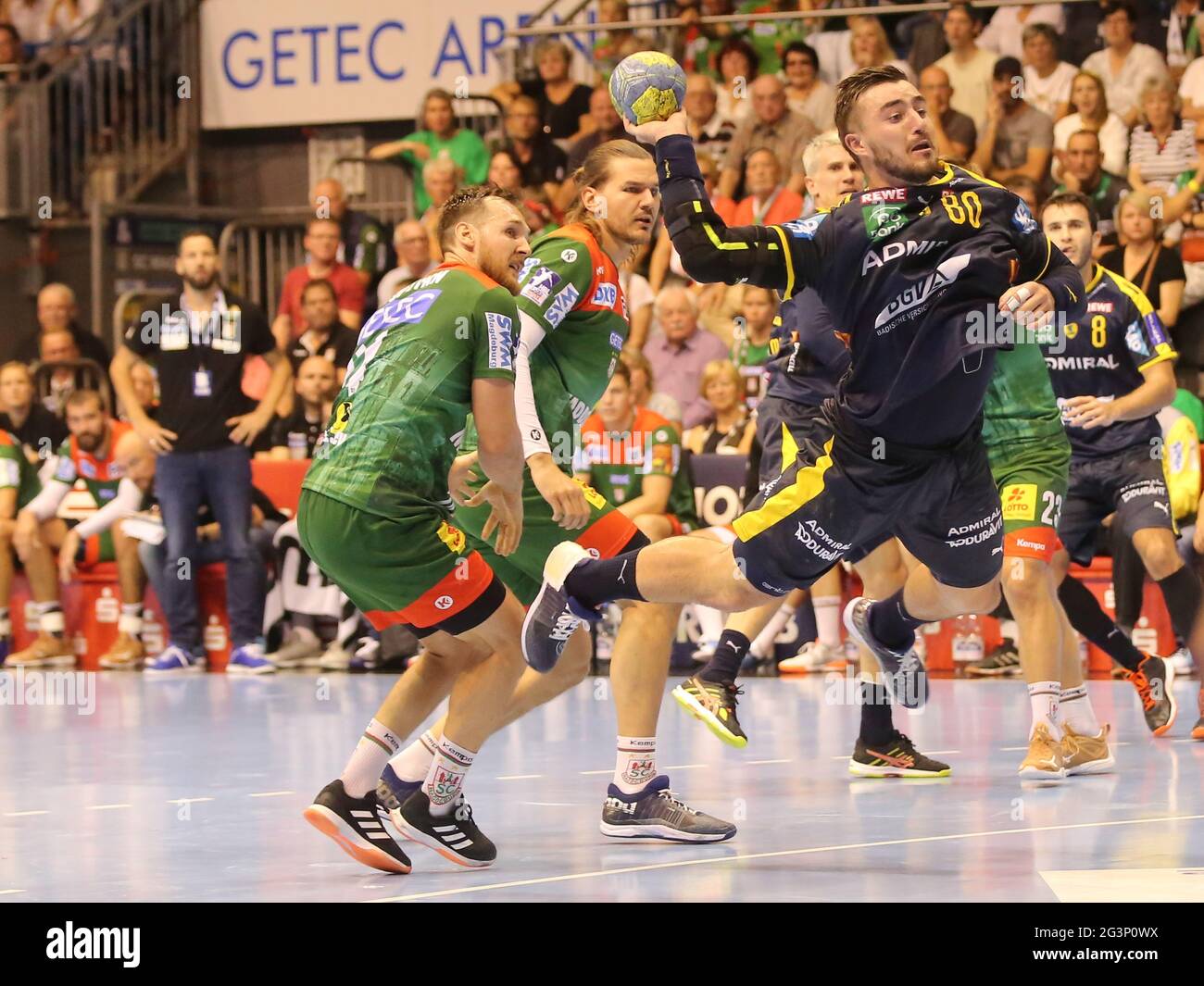 Jannik Kohlbacher ( Rhein-Neckar LÃ¶wen HBL Liqui Moly Handball-Bundesliga Stagione 2019-20 ) Foto Stock