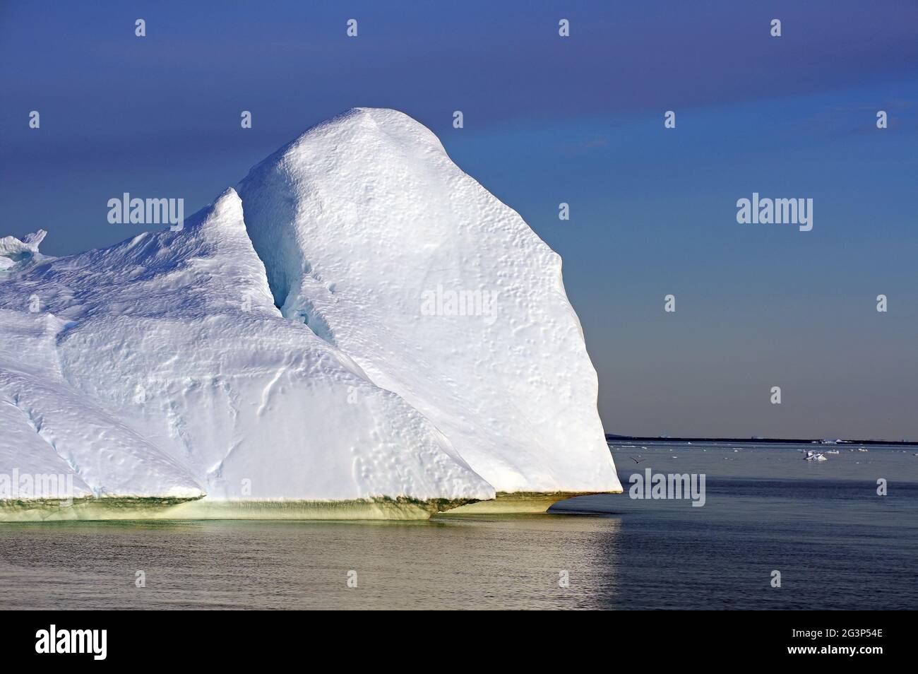 Sole di notte nella baia di Disko Foto Stock