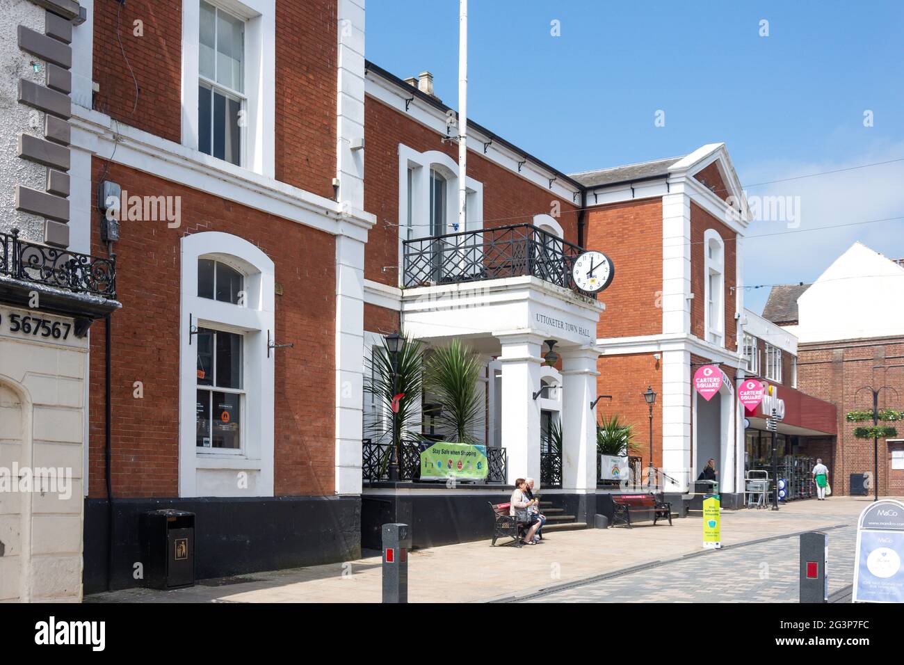 Uttoxeter Town Hall, High Street, Uttoxeter, Staffordshire, Inghilterra, Regno Unito Foto Stock