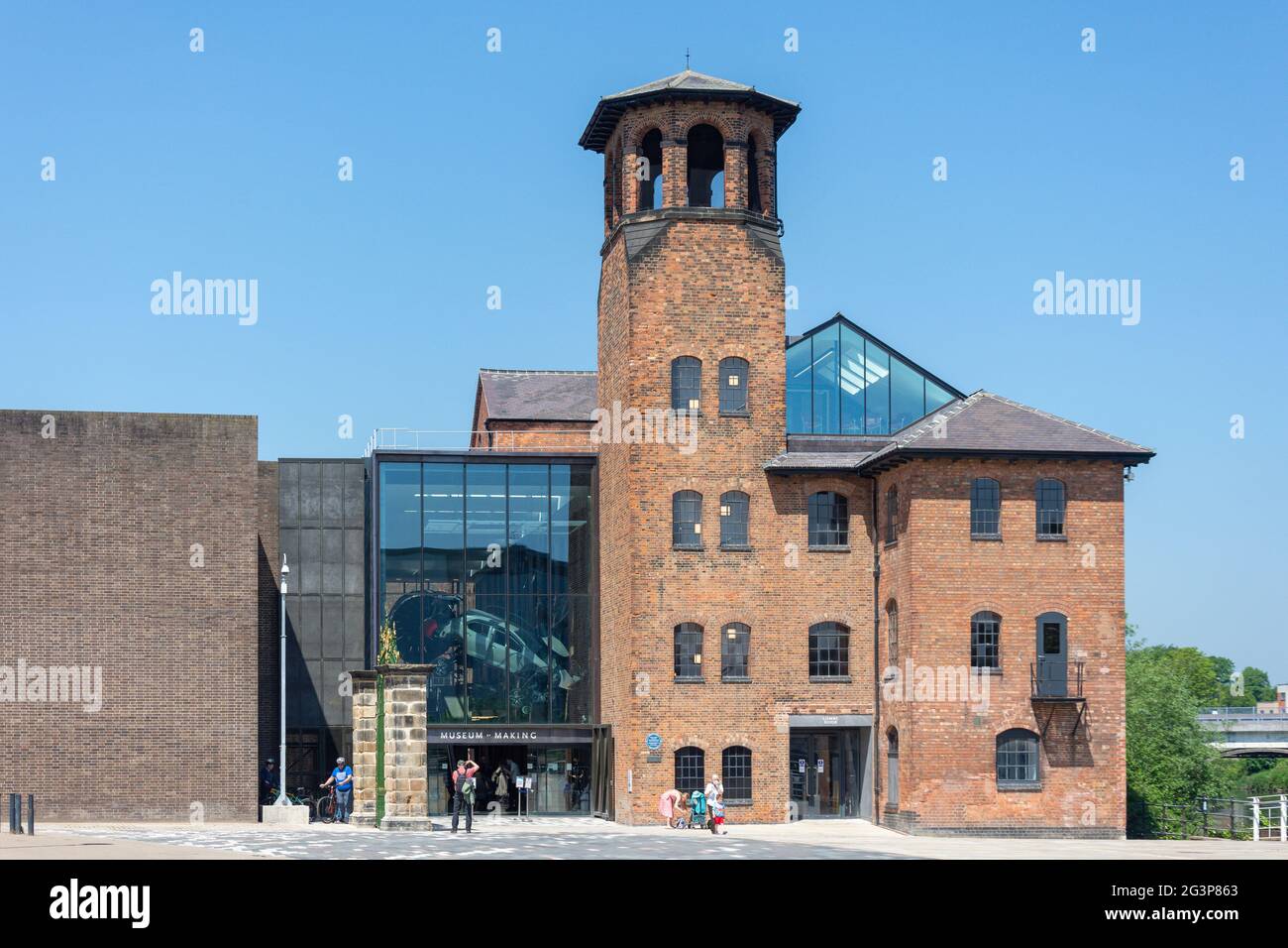 Il Museo di fare a Derby Silk Mill, Silk Mill Lane, Riverside, Derby, Derbyshire, Inghilterra, Regno Unito Foto Stock