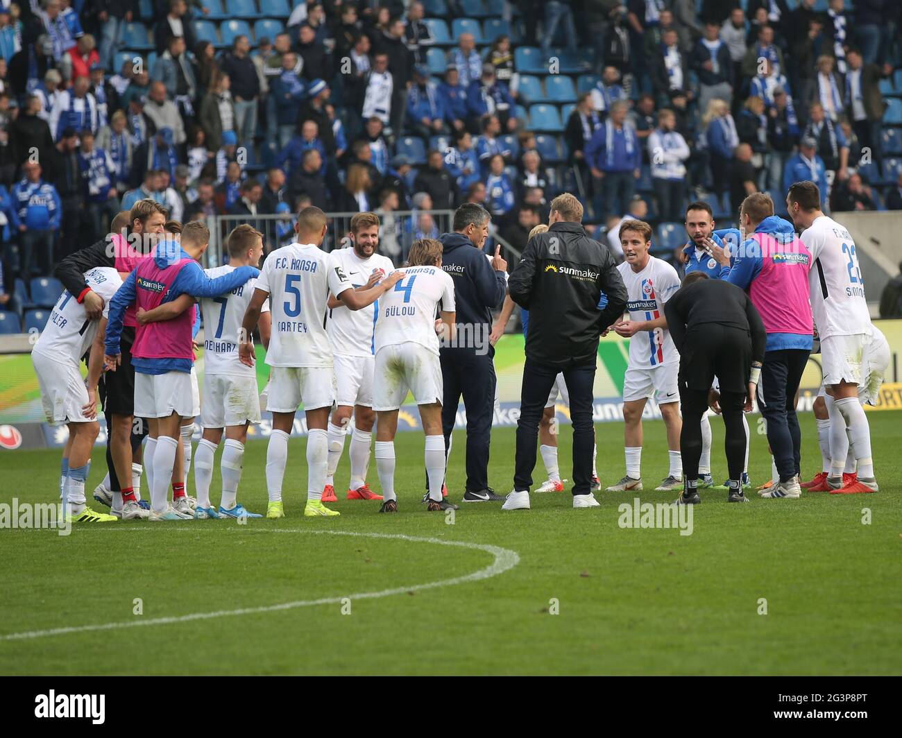 Incontro di squadra FC Hansa Rostock Foto Stock