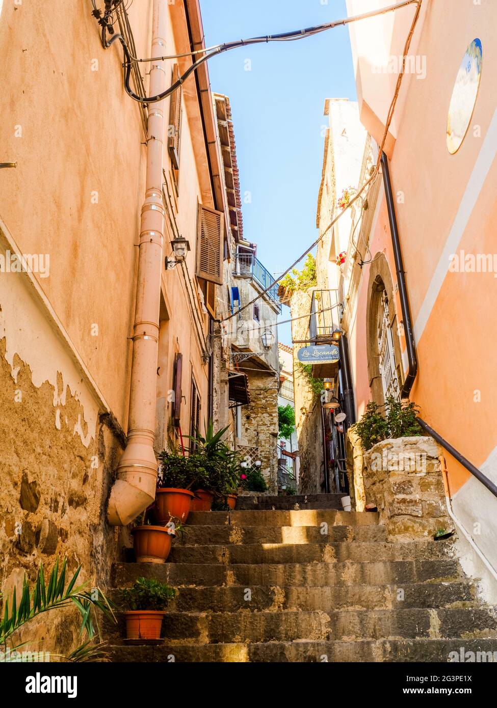 Il centro storico di Agropoli in provincia di salerno Foto Stock