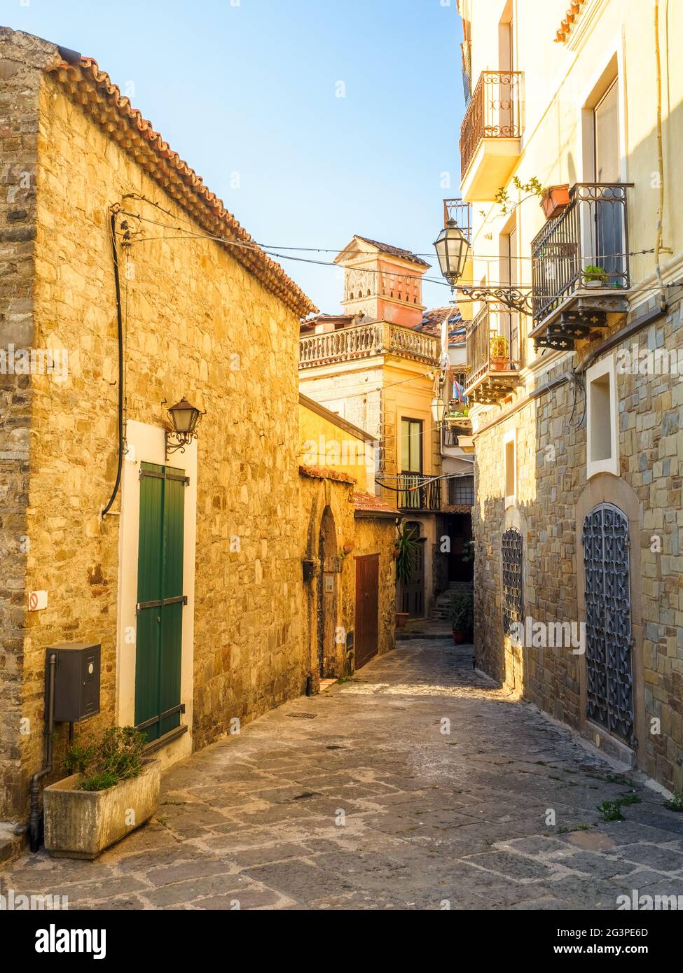 Il centro storico di Agropoli in provincia di salerno Foto Stock