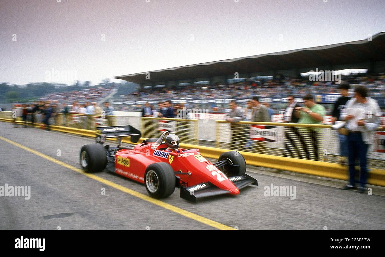 Ferrari F87/88C F1car al 40° anniversario della Ferrari all'Autodromo Dino Ferrari Imola Italia 1987 ottobre Foto Stock