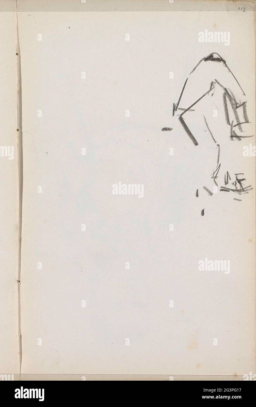 Studio. Pagina 112 da un libro di schizzo con 72 fogli. Foto Stock