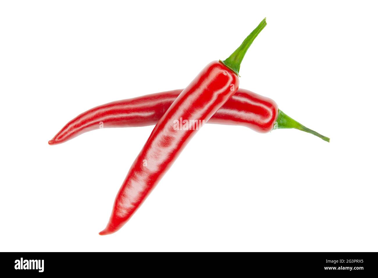 Red hot chili pepper isolato su uno sfondo bianco Foto Stock