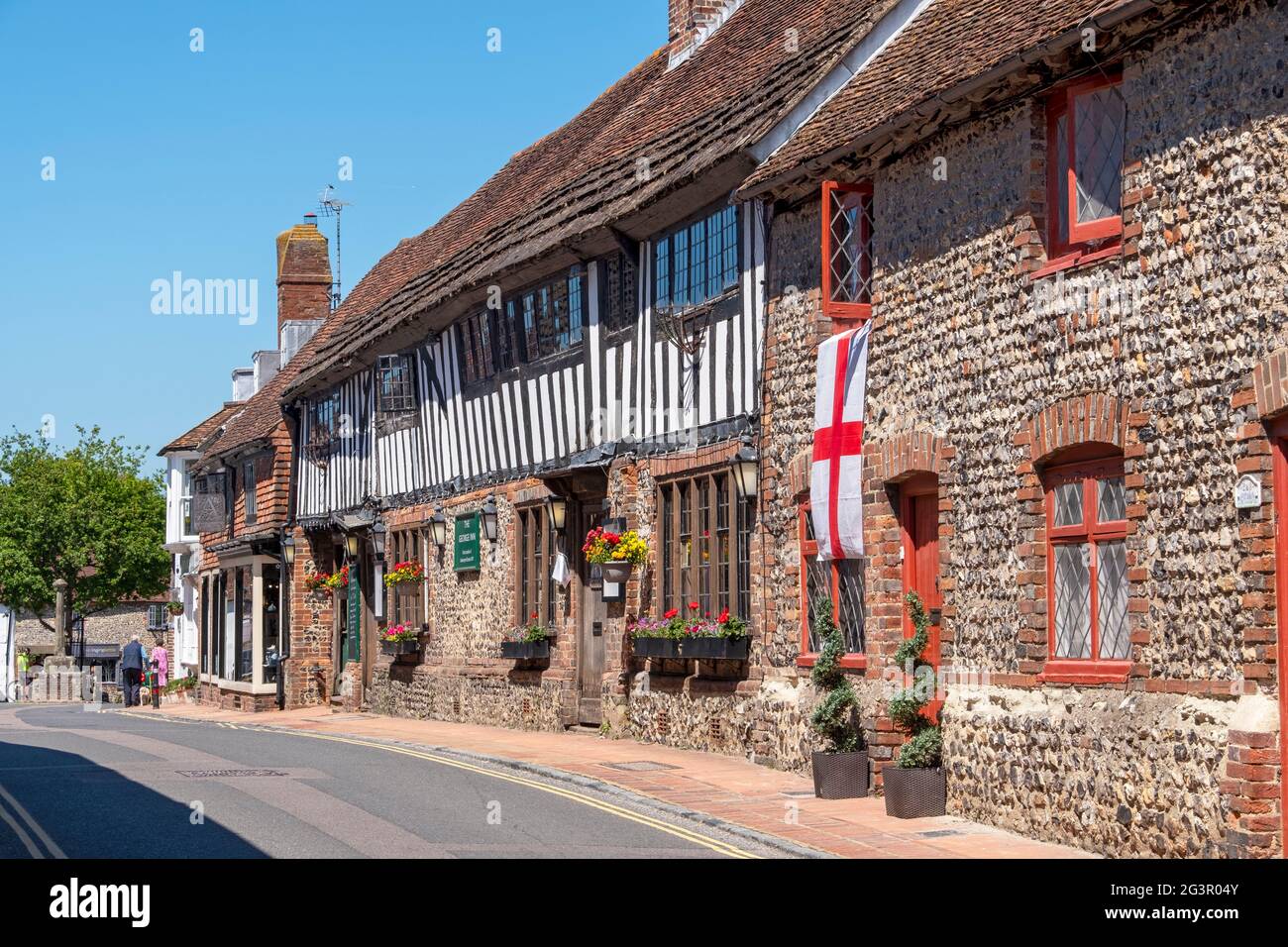The Medieval George Inn, Alfriston, East Sussex, Regno Unito Foto Stock