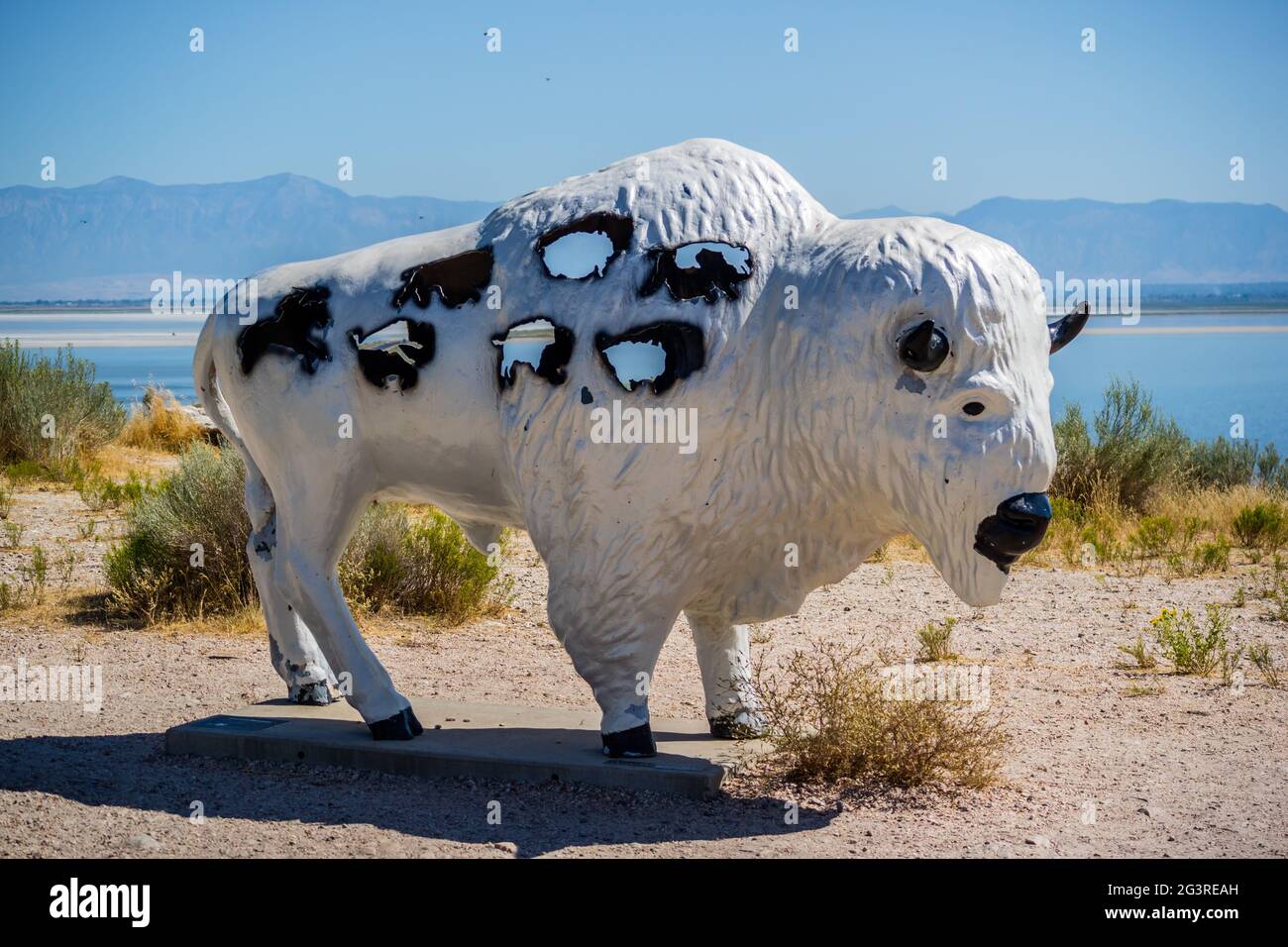 Una grande rappresentazione di monumento animale in Antelope Island SP, Utah Foto Stock
