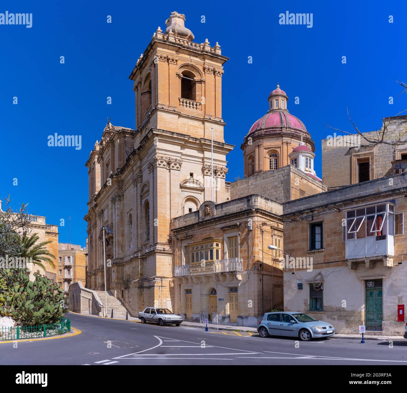 Malta Valletta, Vittoriosa, Birgu, Chiesa di San Lorenzo Foto Stock