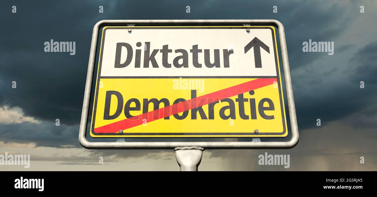 La democrazia finisce la dittatura comincia Foto Stock