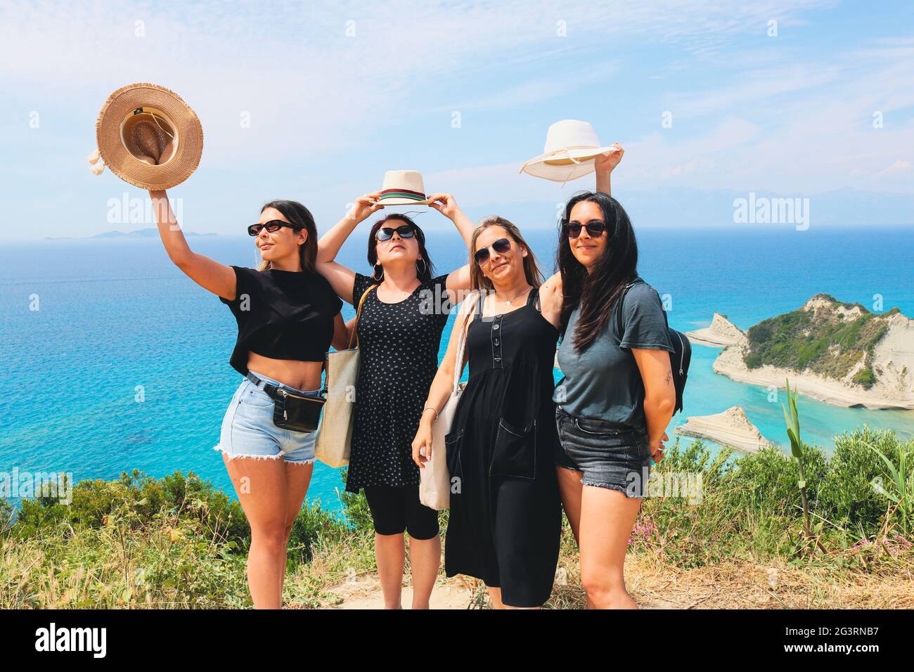 Gruppo di amici al mare Foto Stock