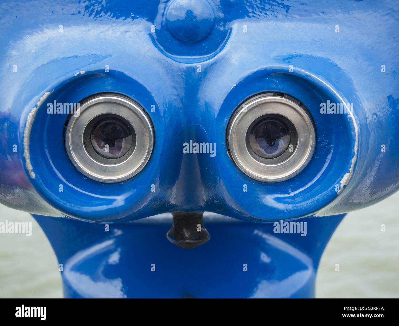 Oculari di un telescopio blu Foto Stock