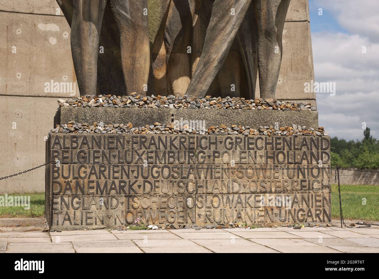 Sachsenhausen Monument-National Memorial GDR ha messo in memoria 1961 prigionieri che sono morti in questo campo di concentramento nazista 1936 a. Foto Stock