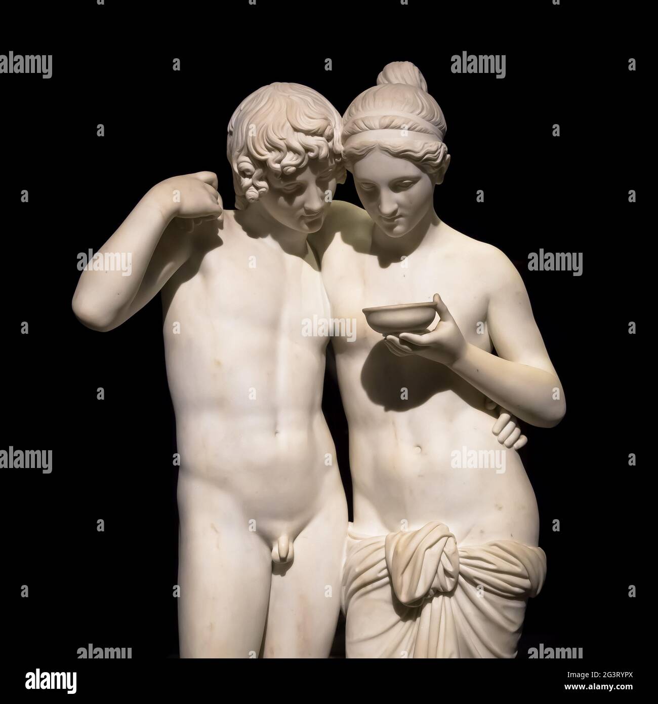 Cupido e Psiche (Amore e Psiche) di Bertel Thorvaldsen. Simbolo dell'amore eterno, 1861. Foto Stock