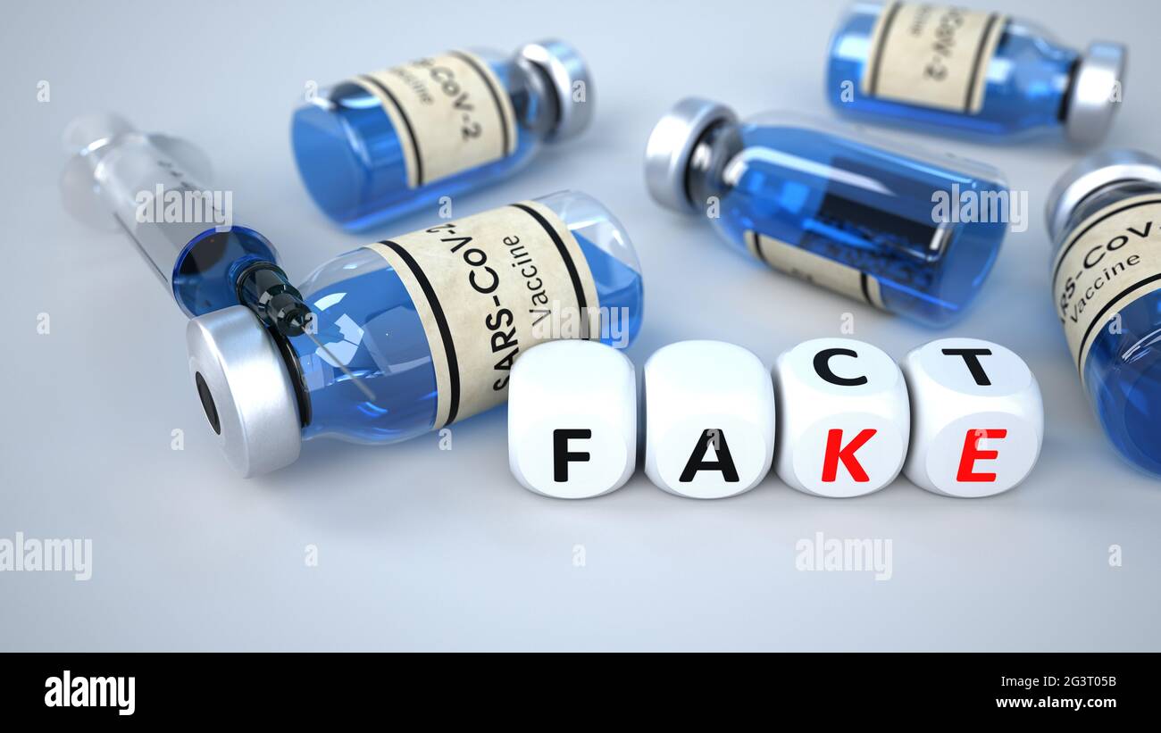 Il vaccino del coronavirus Fake News Facts Foto Stock