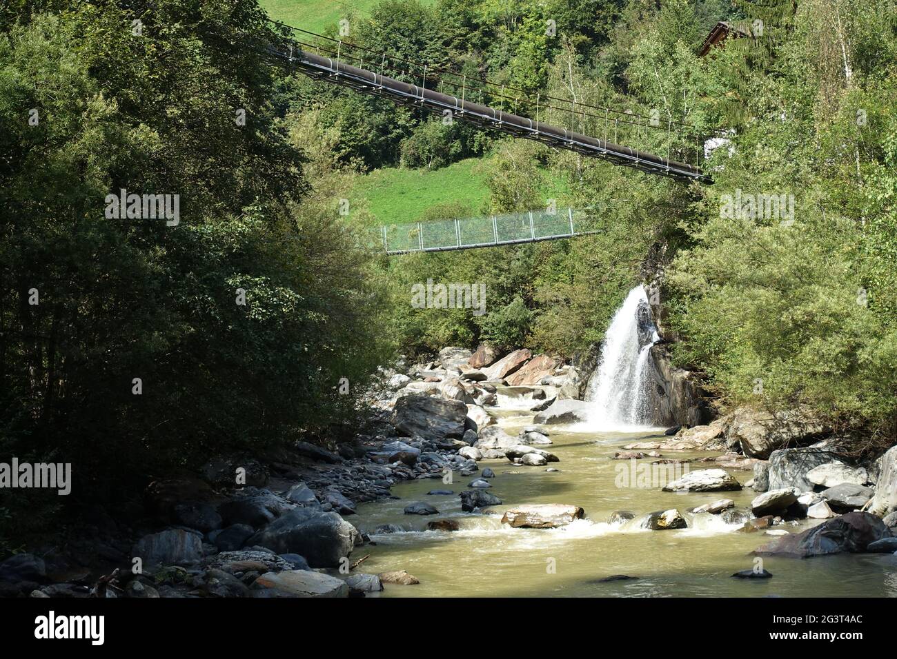 Escursioni sulla gola sentiero Valle Passeier tra Moos e San Leonhard Foto Stock