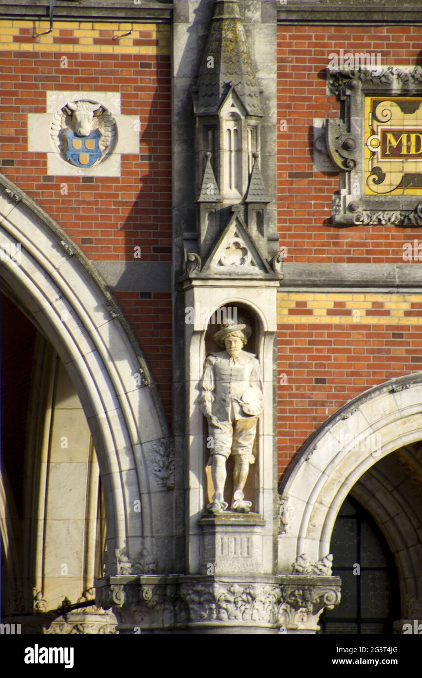 Rijksmuseum, Museumplein, Amsterdam, Paesi Bassi Foto Stock