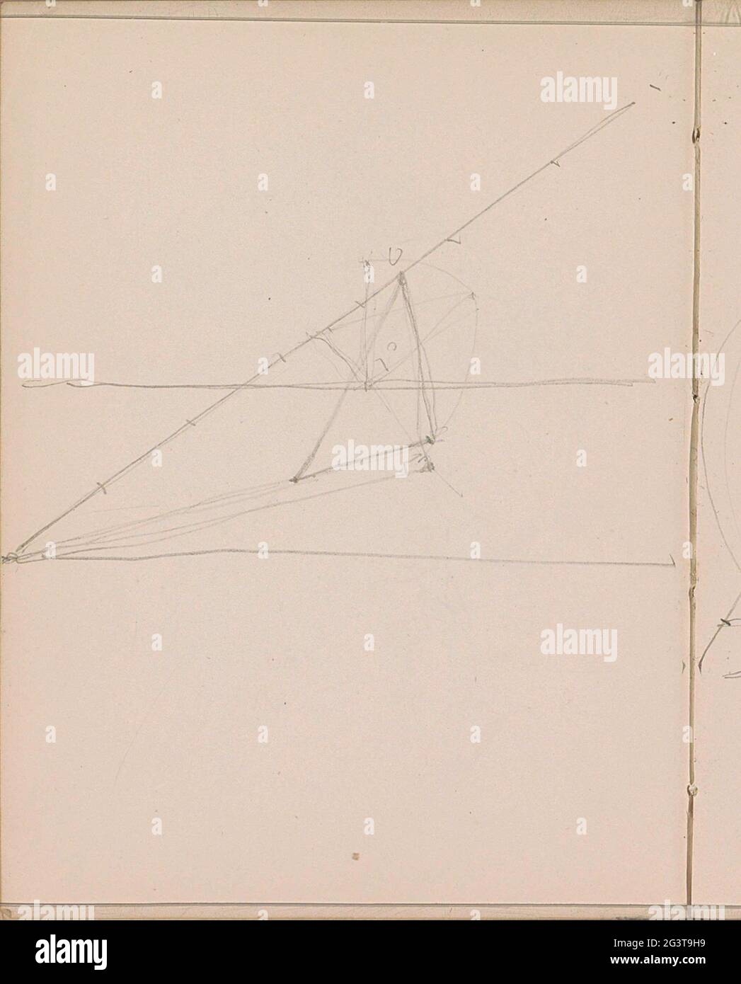 Grafica geometrica. Foglia 49 verso da un libro di schizzo con 72 fogli. Foto Stock