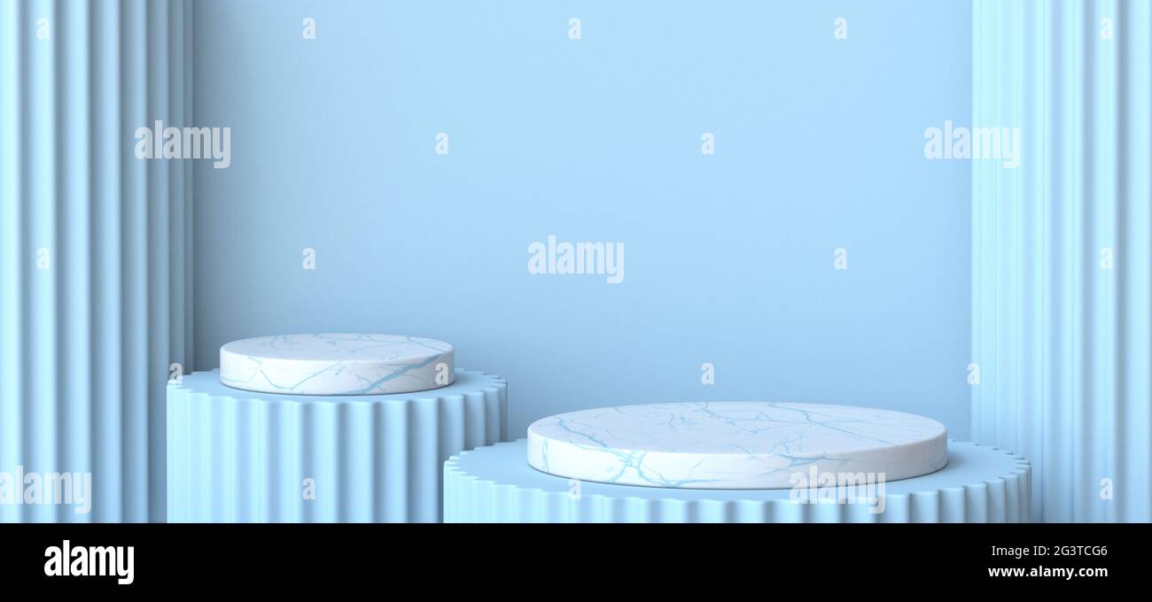 Rimbock up podio per la presentazione del prodotto con colonne classiche 3D Foto Stock
