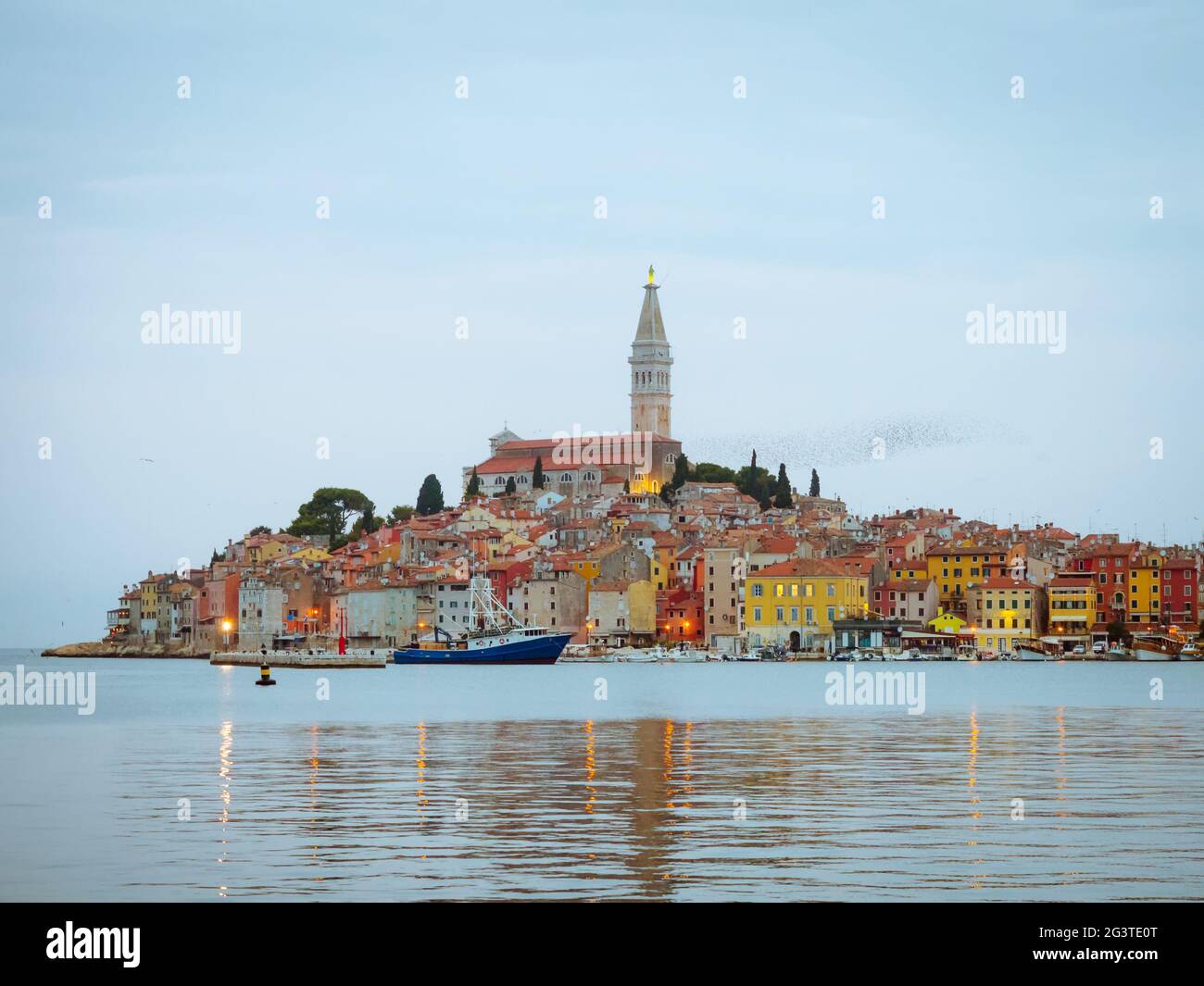 Vista di Rovigno in Croazia Foto Stock