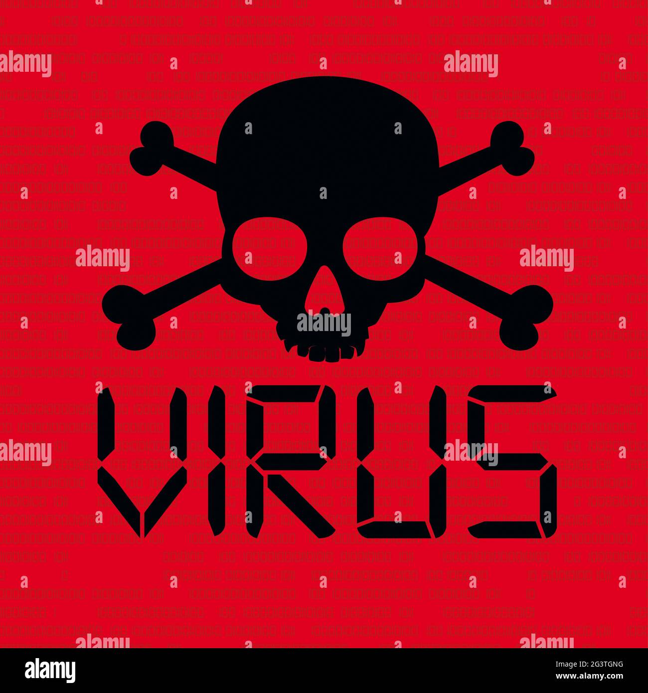 Virus dei dati del cranio rosso Foto Stock