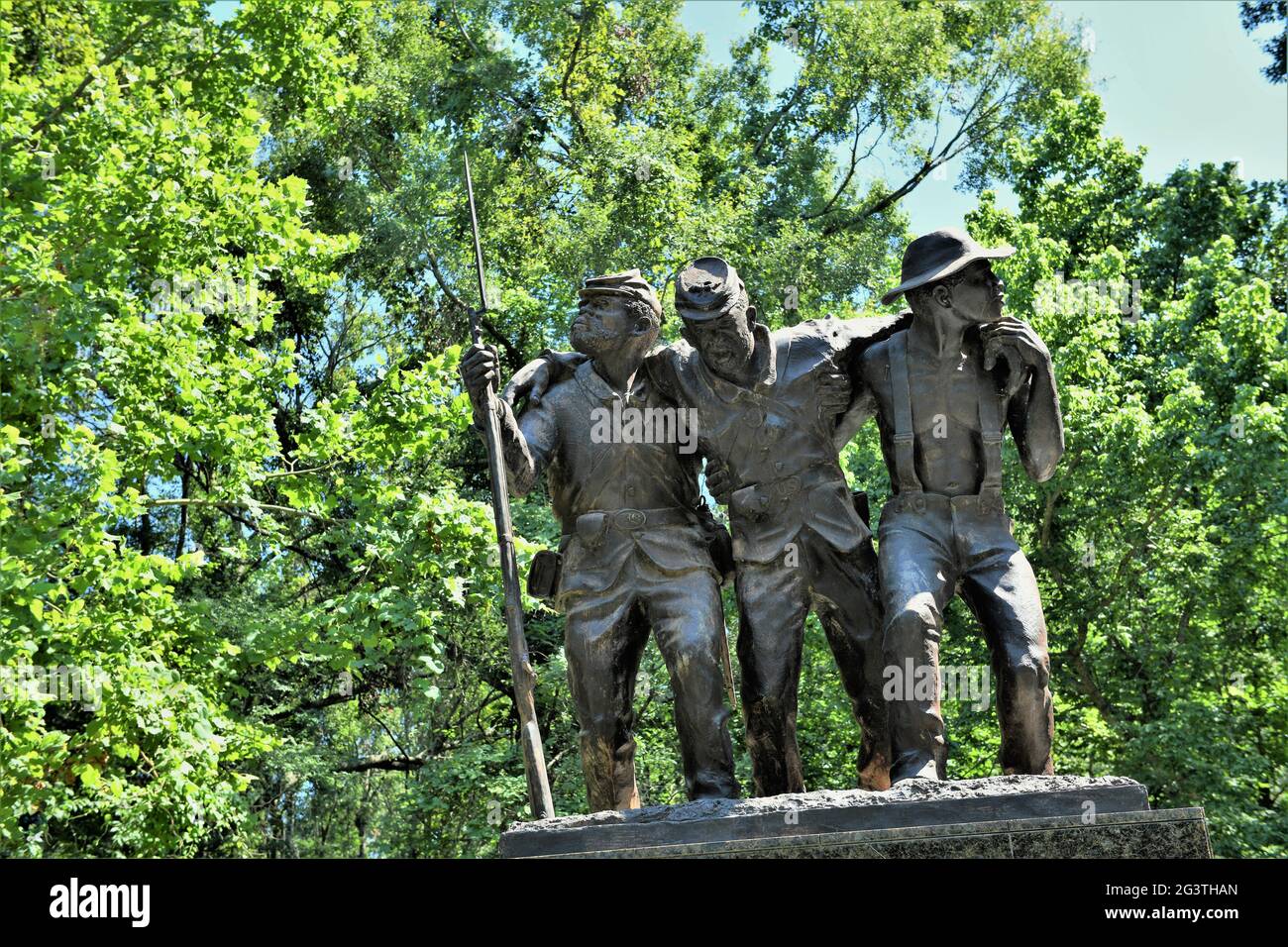 Monumento in onore del 1 ° e 3 ° reggimento di fanteria del Mississippi nel Vicksburg National Military Park. Foto Stock