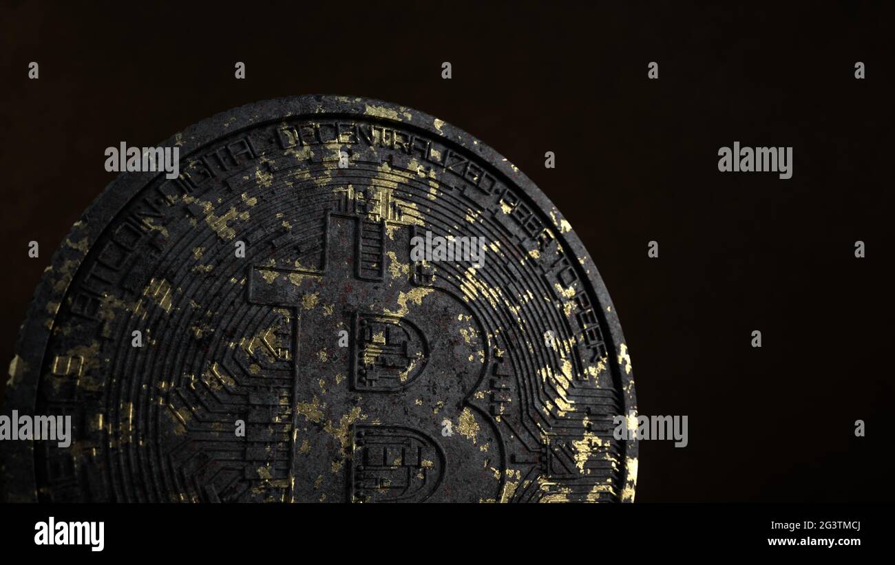 Bitcoin corroso Foto Stock