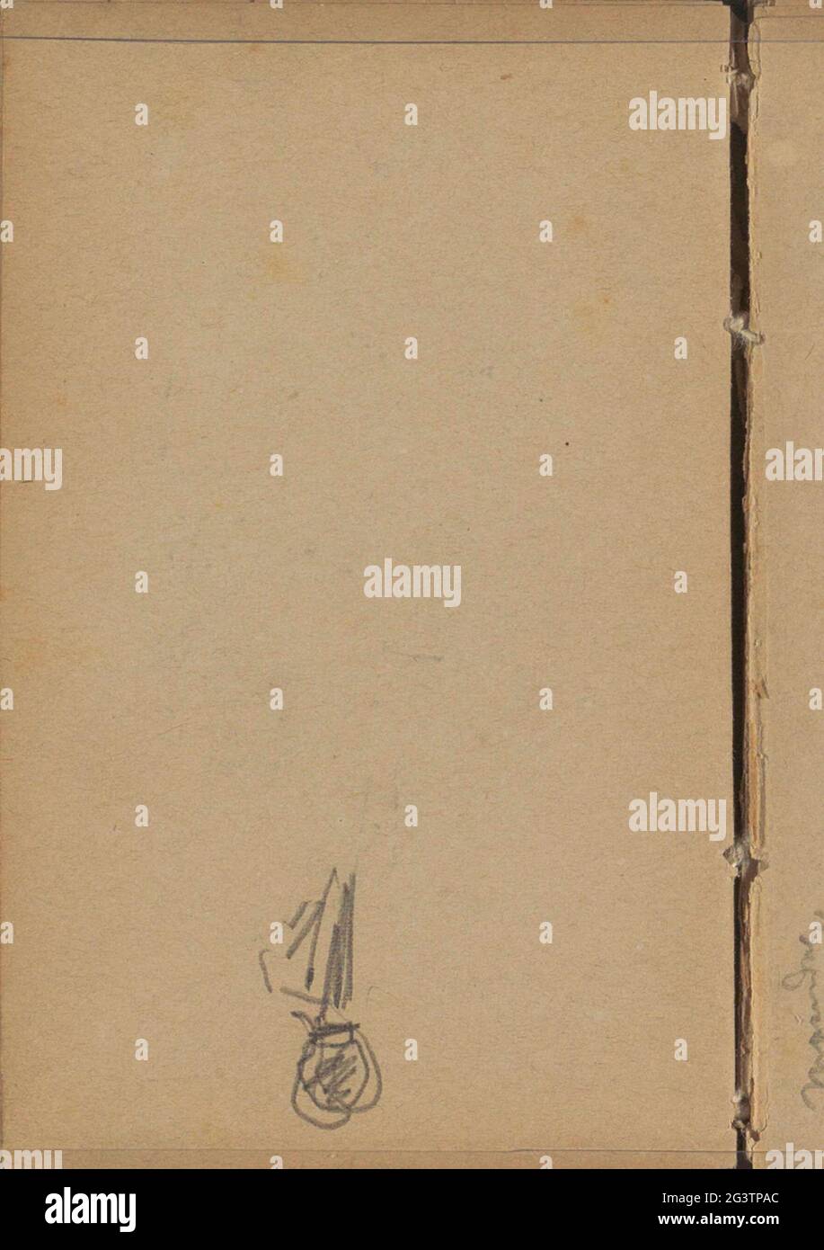 Studio, possibilmente uno studio di figura. Pagina 43 da un libro di schizzo con 83 fogli. Foto Stock