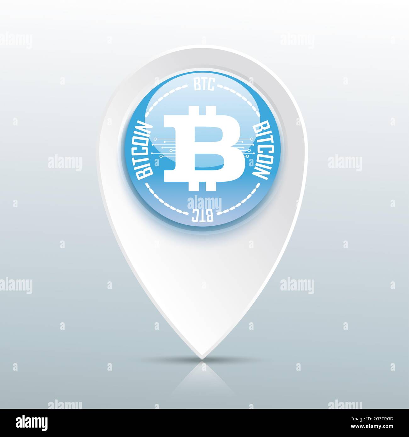 Pulsante blu puntatore Bitcoin Foto Stock