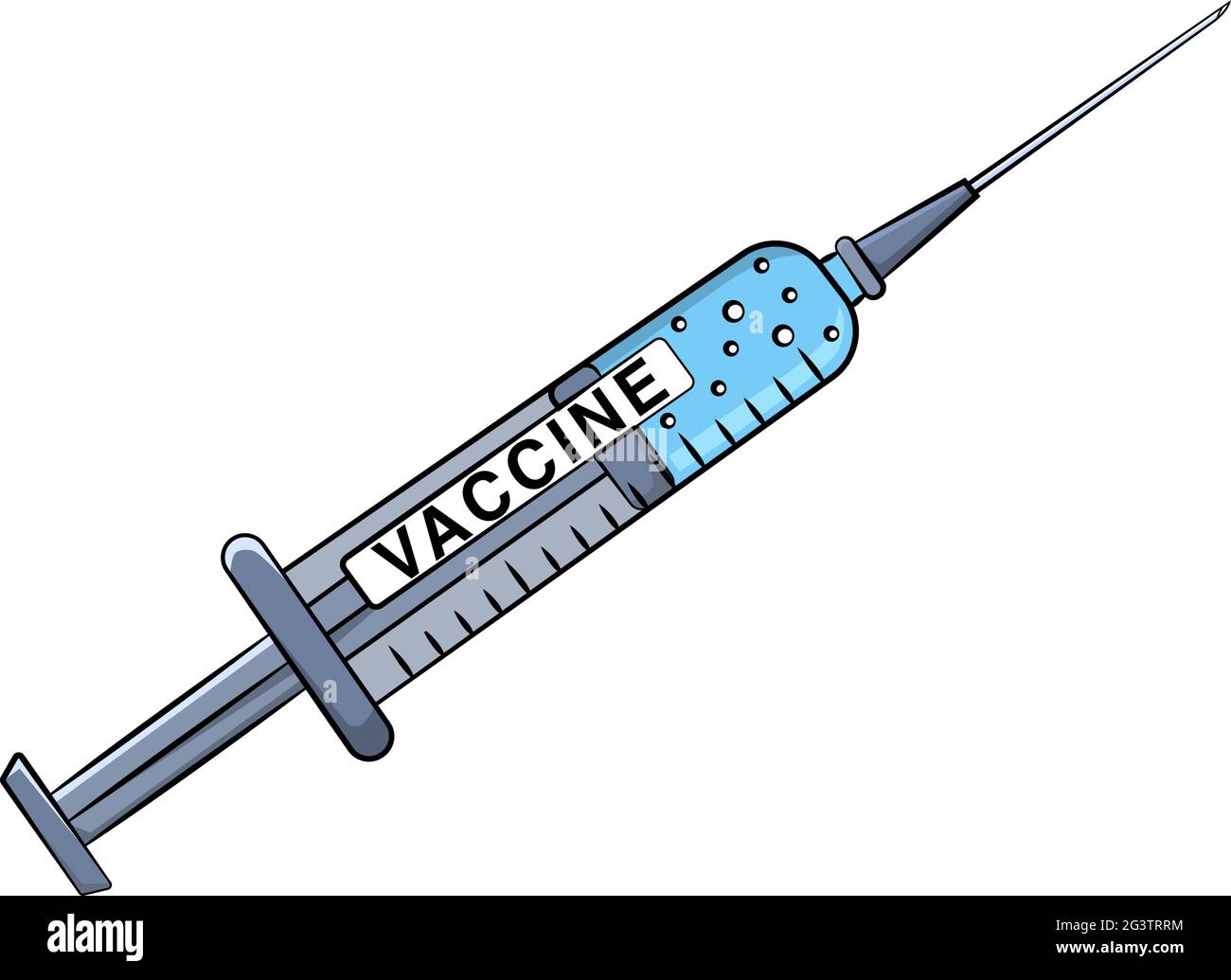 Illustrazione vettoriale di un ago di una siringa di vaccino Illustrazione Vettoriale