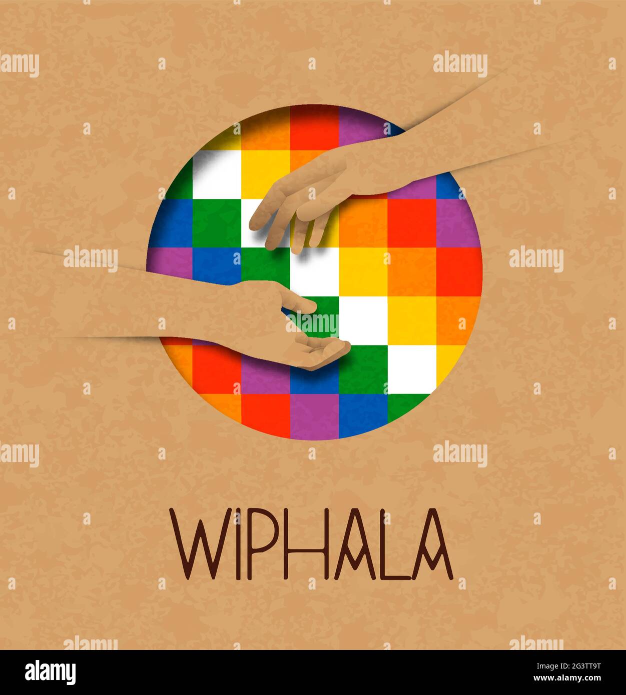 La cultura di Wiphala aiuta a illustrare il concetto di gente si unisce per la comunità indigena americana in bolivia. Design con taglio di carta riciclata 3D. Illustrazione Vettoriale La cultura di Wiphala aiuta a illustrare il concetto di gente si unisce per la comunità indigena americana in bolivia. Design con taglio di carta riciclata 3D. Illustrazione Vettoriale