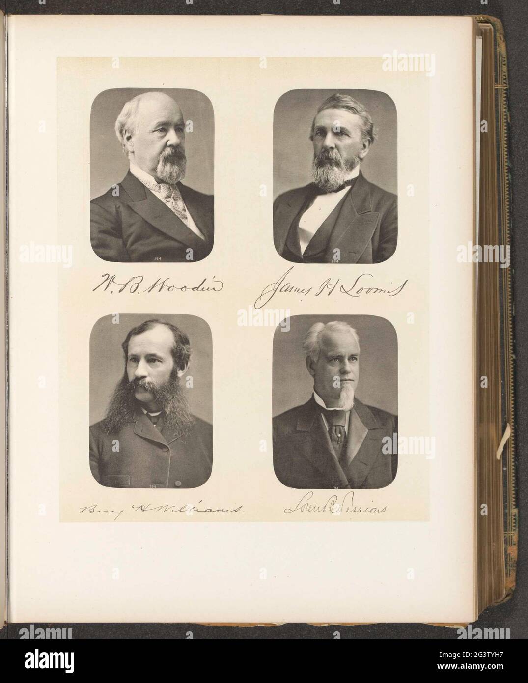 Ritratti di quattro membri del Senato dello stato di New York. In alto a sinistra William B. Woodin, in alto a destra James Hervey Loomis, in basso a sinistra Benjamin H. Williams, in basso a destra Loren B. sessioni. Foto Stock