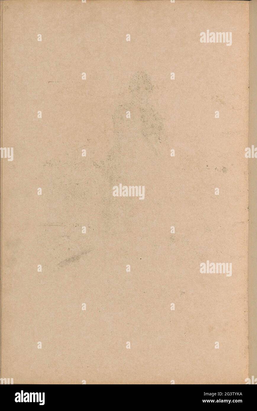 Abklatsch del disegno di gesso a pagina 73. Pagina 72 da un libro di schizzo con 44 fogli. Foto Stock