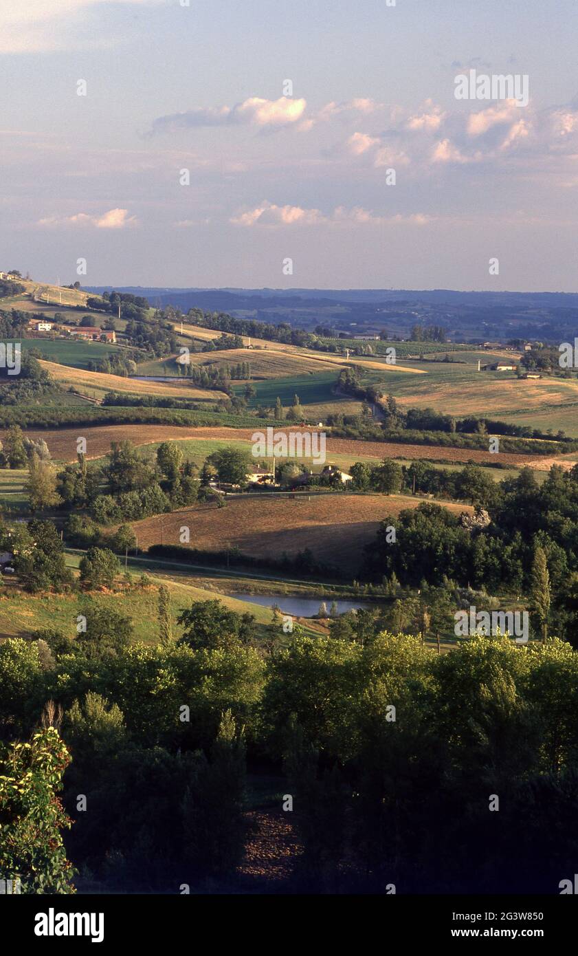 CAMPAGNA NEI PRESSI DI CAUSSADE, TARN ET GARONNE, FRANCIA. Foto Stock