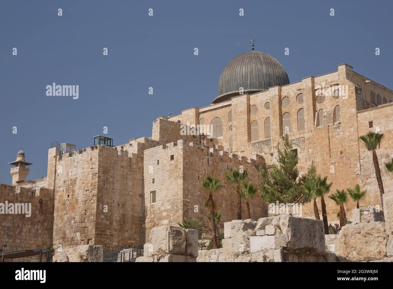 Al-Aqsa (el-marwani) solomons scuderie moschea nella città vecchia di Gerusalemme in Israele Foto Stock