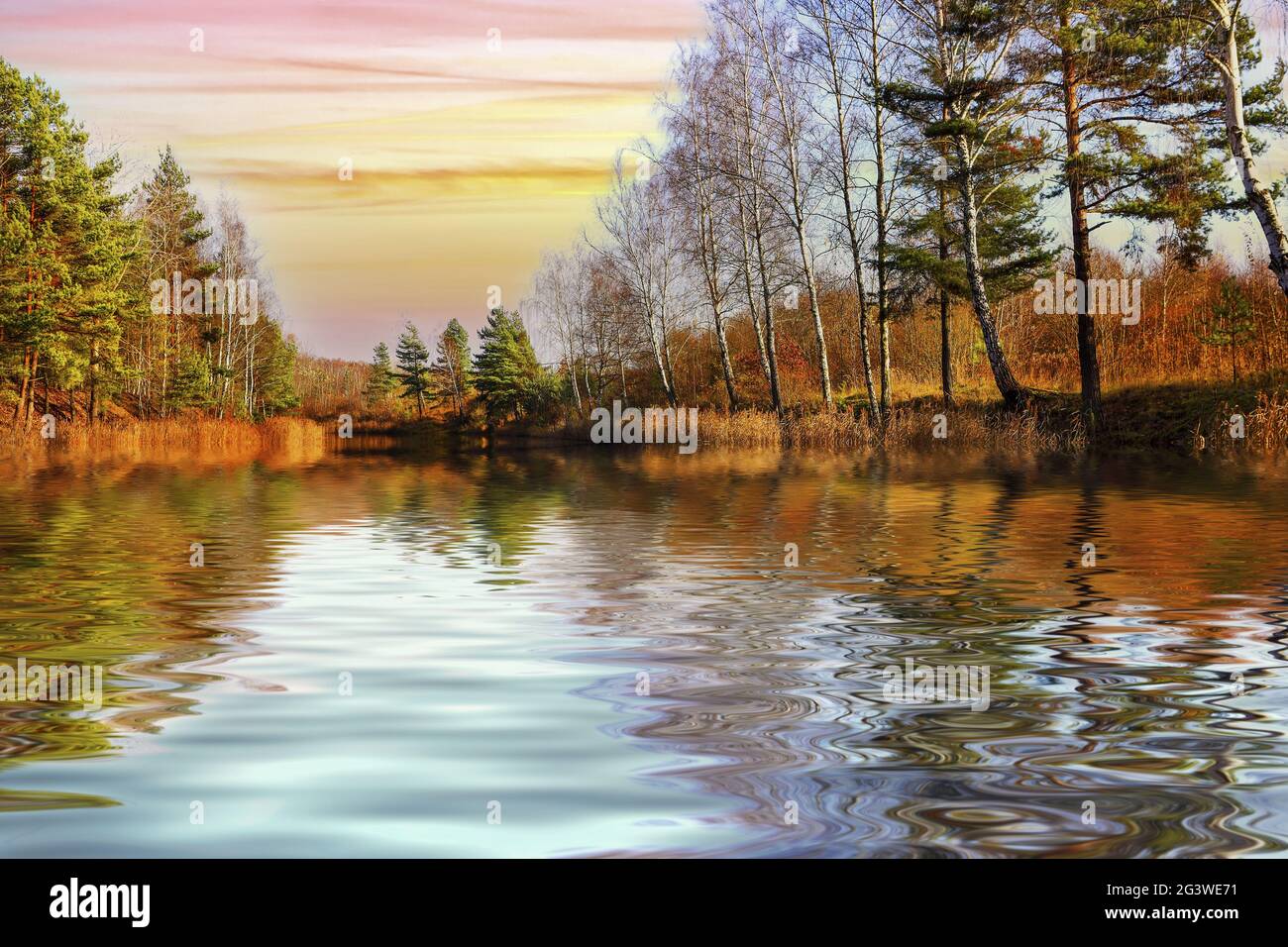 Bellissimi riflessi e tramonto Foto Stock