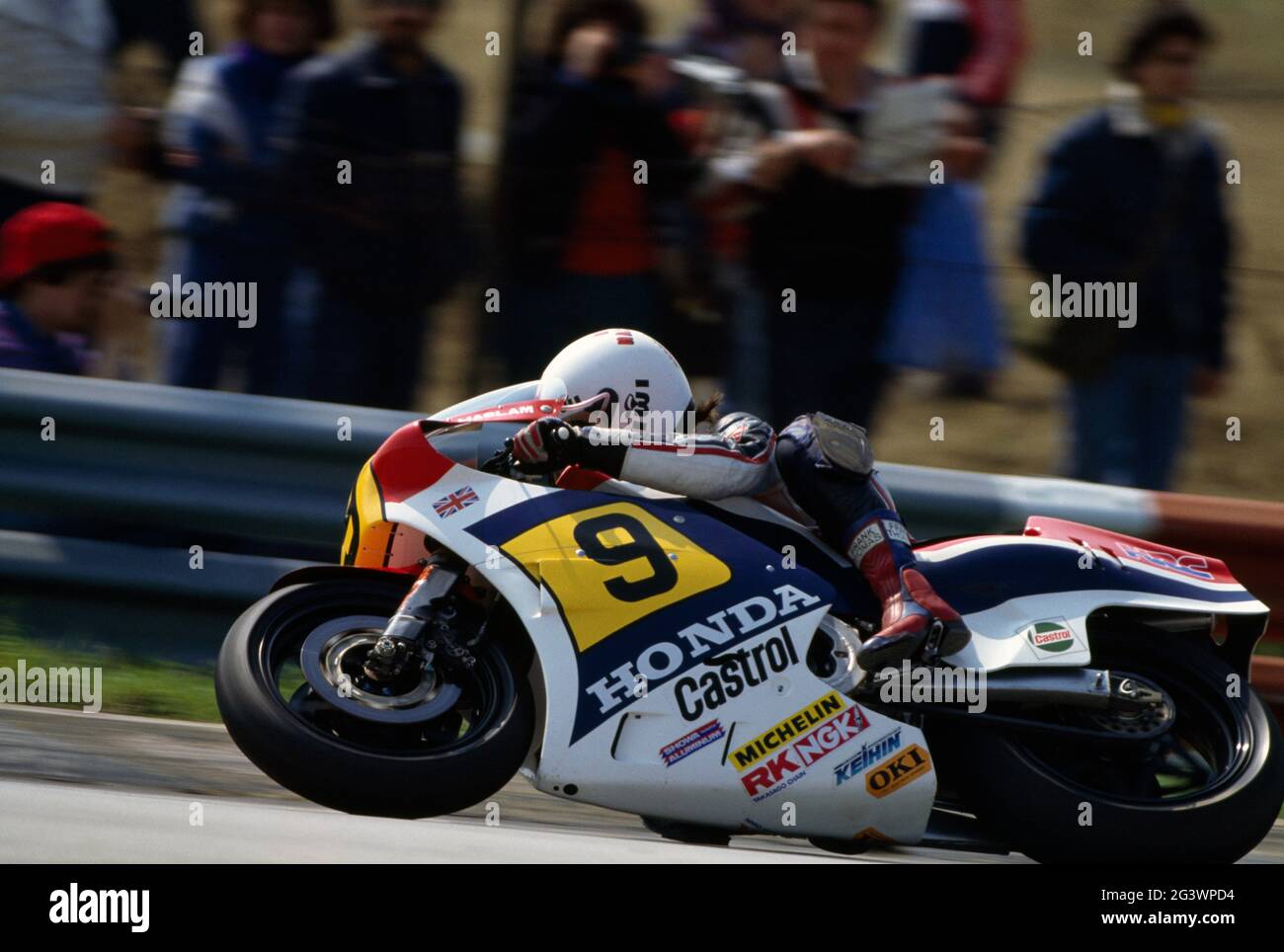 Ron Haslam. 1984 Unite Gran Premio di Motociclismo Foto Stock