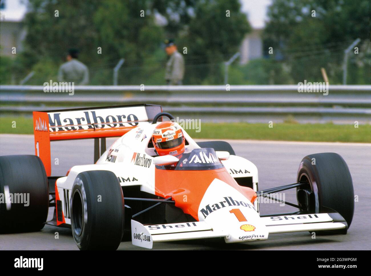 Niki Lauda. Portoghese 1985 Grand Prix Foto Stock