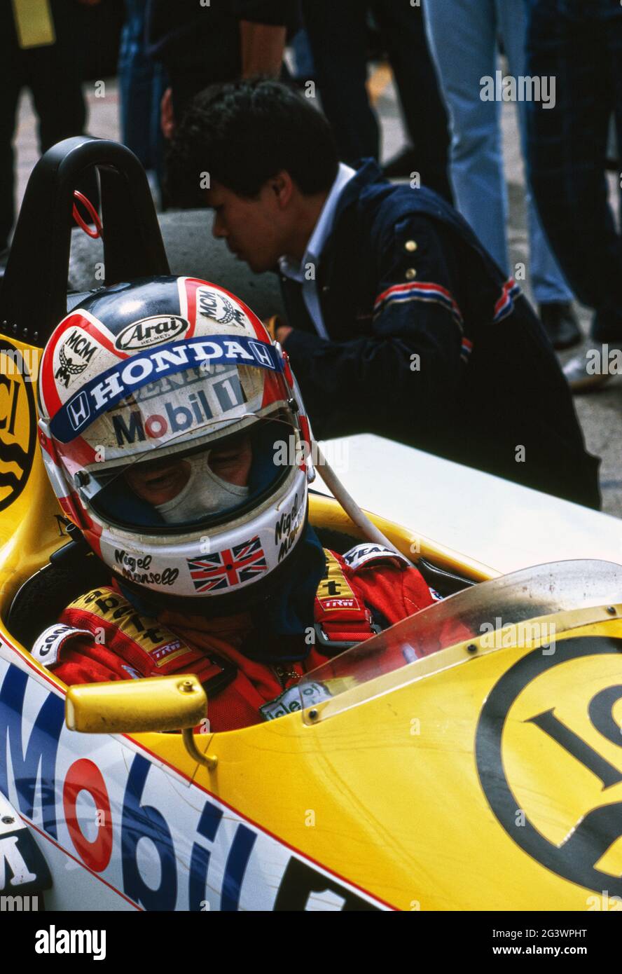 Nigel Mansell. 1986 Gran Premio di Germania Foto Stock