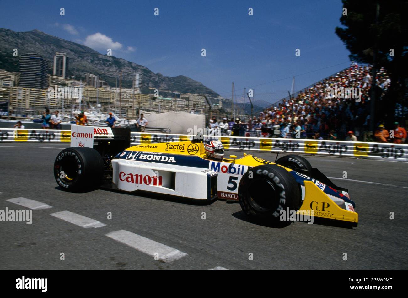 Nigel Mansell. 1987 Grand Prix di Monaco Foto Stock