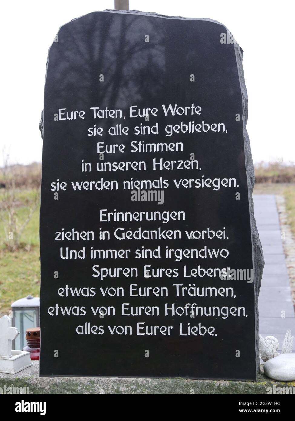 Vista del memoriale degli incidenti del treno del 2011 vicino a Hordorf in Sassonia-Anhalt Foto Stock