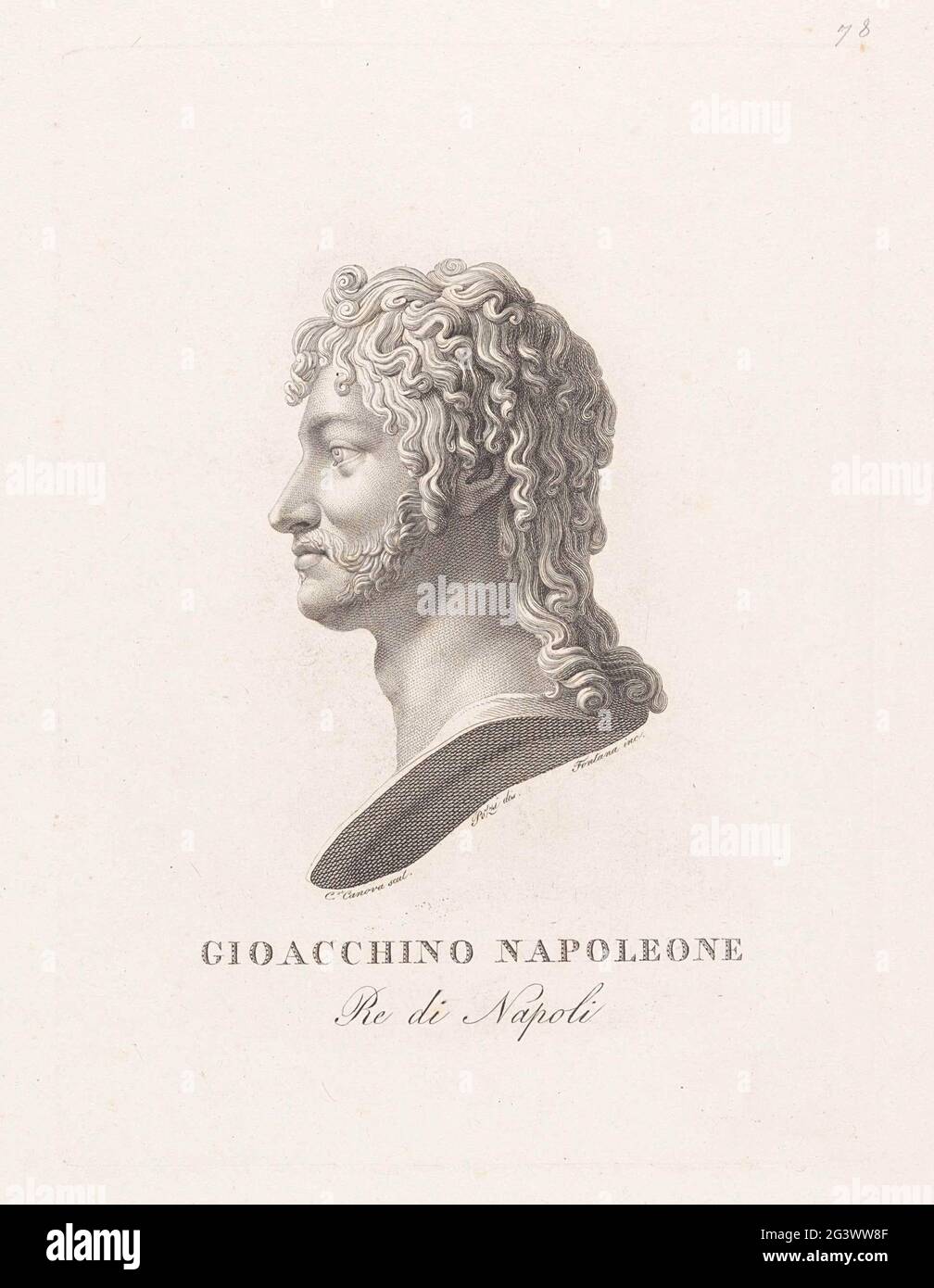 Busto ritratto da Joachim Murat; Gioacchino Napoleone. Busto ritratto di Joachim Murat dello scultore italiano Antonio Canova. Foto Stock