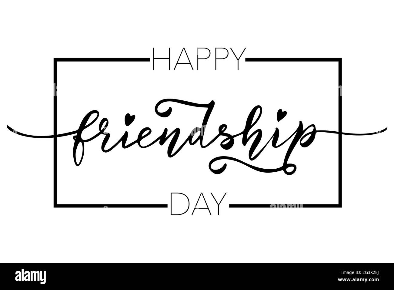 Friendship Happy Motivational Citazione per T-shirt, Poster, Stampa, Merch Design Template. Happy Friends Forever biglietto d'auguri scritta disegnata a mano. Illustrazione Vettoriale